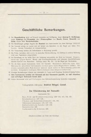 Geschäftliche Bemerkungen