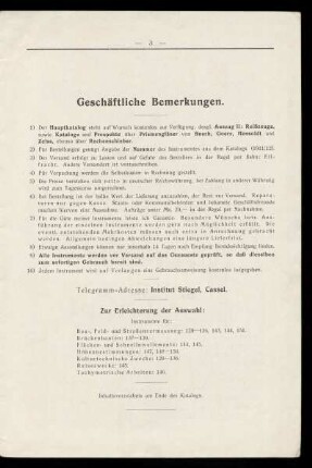 Geschäftliche Bemerkungen