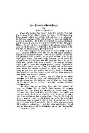 Zur Feierabendhaus-Frage