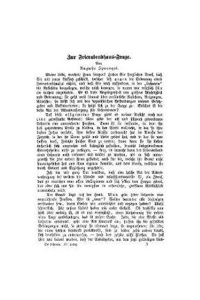 Zur Feierabendhaus-Frage
