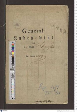 Generaljudenliste der Stadt Schönflies für 1809