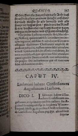 Caput IV. Lutherani habent Confessionem Augustanam a Luthero