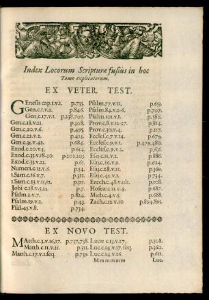 Index Locorum Scripturae fusius in hoc Tomo explicatorum.