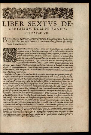 Liber Sextus Decretalium ...