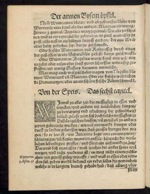 Von der Speis. Das sechst capitel.