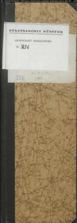 Schatzungsregister der Grafschaft Tecklenburg mit Ausgabenrechnung