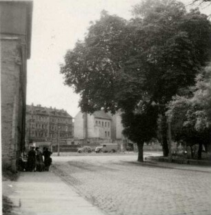 2. Tag nach der Hochwasser-Katastrophe Juli 1954 : Leipzig, Dorotheenplatz, Zentralstraße