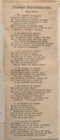 Deutsches Republikaner-Lied.