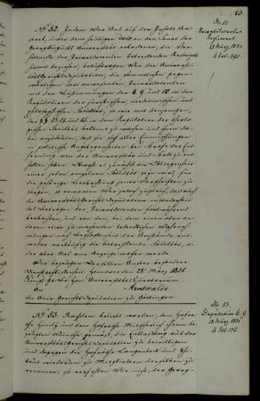 Entlassung Mitscherlichs aus der Gerichtsdeputation, Erneuerung der Mitgliedschaft Langenbeck und Thibauts.
