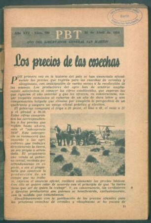 Los precios de las cosechas