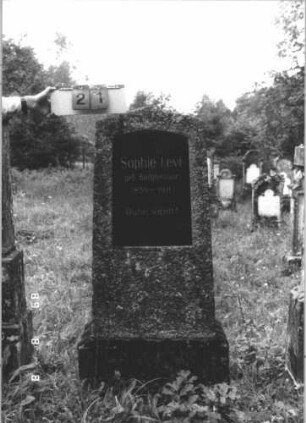 Grabstein 21 (Index: 99799479) Material: Granit, Platte Glas Zustand: gut Maße HxBxT: 150x55x24 cm Beschreibung: Stele mit flachem Giebelabschluß, Schriftplatte eingelassen, Sockel: Grabstein 21