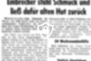 Einbrecher stahl Schmuck und ließ dafür alten Hut zurück