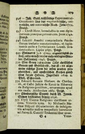 547 - Christ. Henr. Introductio in rem diplomaticam præcipue germanicam. - 847 Harmonia Evangelica,[...] -