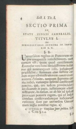 Sectio Prima De Statu Iudicii Cameralis.
