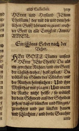 Ein schönes Gebet nach der Vesper.