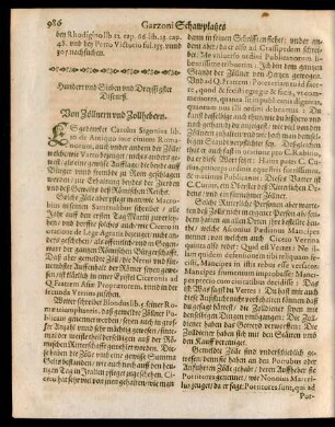 Hundert und Sieben und Dreyssigster Discurß. Von Zöllnern und Zollhebern.