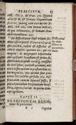 Caput II. De Rhetoricae Definitione & partitione.