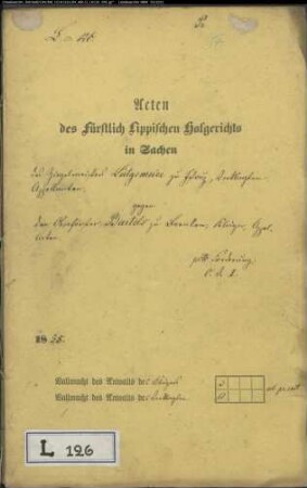 Lütgemeier, Ziegelmeister in Istrup gegen Oberförster Bartels in Brenken - Forderung