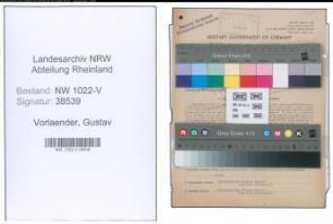 Entnazifizierung Gustav Vorlaender , geb. 25.06.1889 (Bahnsekretaer)
