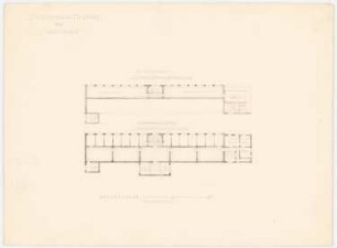 Großherzogliches Museum, Darmstadt Vorentwurf: Grundrisse 1. und 2.OG 1:500