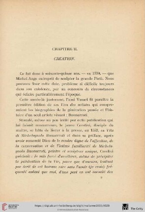 Chapitre II: Creation