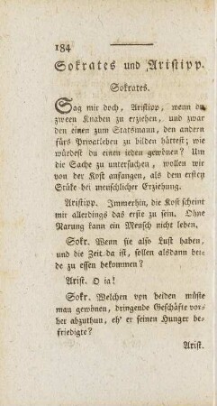 Sokrates und Aristipp
