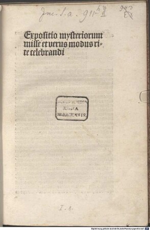 Expositio mysteriorum missae
