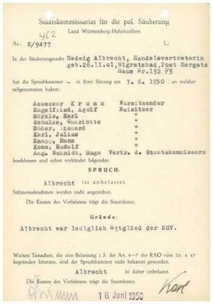 Albrecht, Hedwig