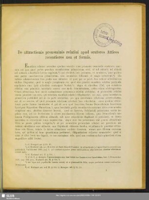 De attractionis pronominis relativi apud oratores Atticos recentiores usu et formis