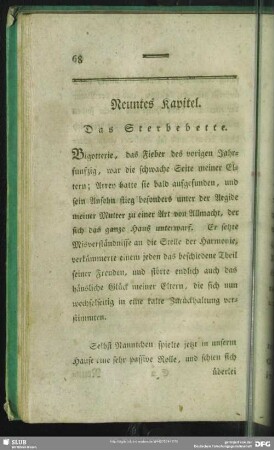Neuntes Kapitel. Das Sterbebette