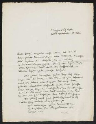 Brief von Brigitte Bermann Fischer an Margarete Hauptmann