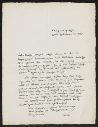 Brief von Brigitte Bermann Fischer an Margarete Hauptmann