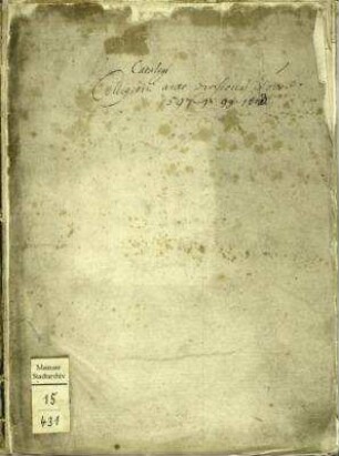 Catalogi primi triennales 1597, 1599 und 1603