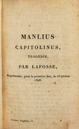 Manlius Capitolinus : tragédie
