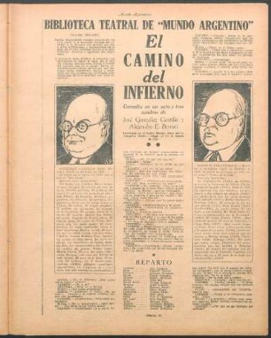 El camino del infierno : Biblioteca teatral de "Mundo Argentino"