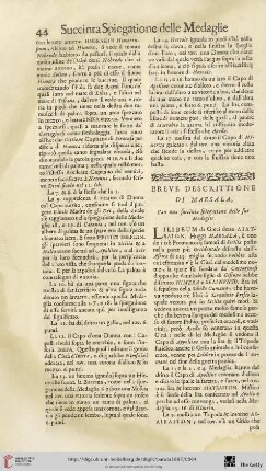 Breve descrittione di Marsala