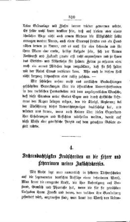 Sechsundachtzigstes Sendschreiben an die Lehrer und Lehrerinnen meines Aufsichtskreises