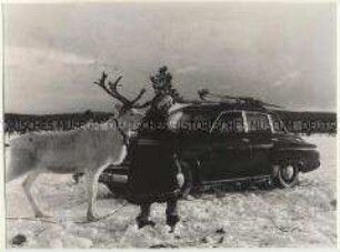 Werbefoto für den Wartburg 311, aufgenommen in Finnland
