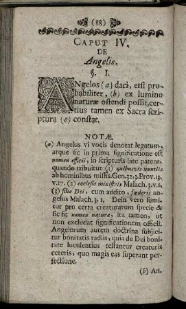 Caput IV. De Angelis.