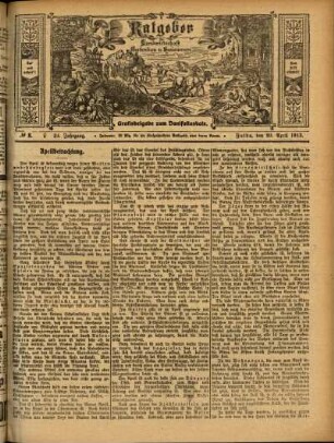 Ausgabe vom Sonntag, den 20. April 1913.