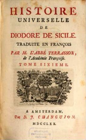 Histoire Universelle De Diodore De Sicile, 6