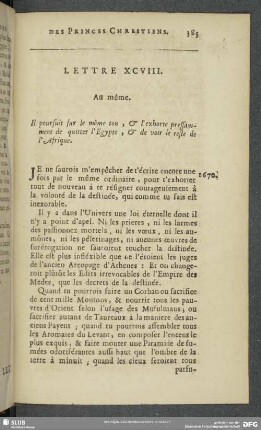 Lettre XCVIII [i.e. XCXI]. Au même
