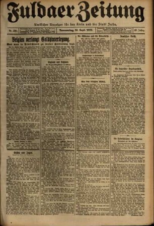 Ausgabe vom Donnerstag, den 14. September 1922.