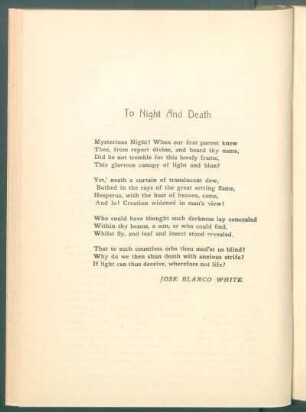 To night and death