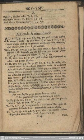 Addenda & emendanda