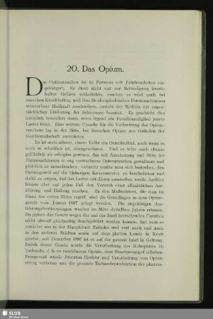 20. Das Opium