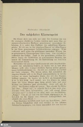 Siebenter Abschnitt. Der subjektive Klassengeist