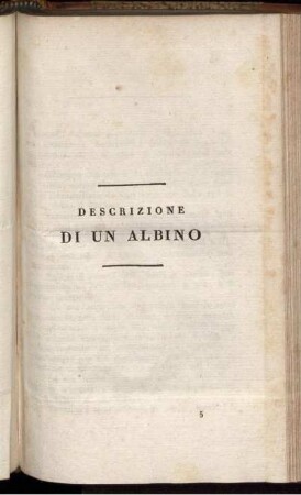 Descrizione d' un Albino