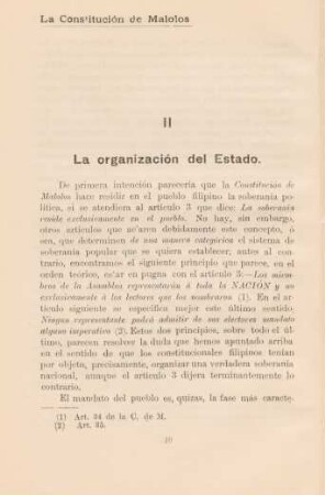 II. La organización del Estado