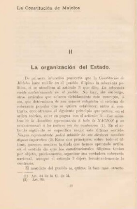 II. La organización del Estado